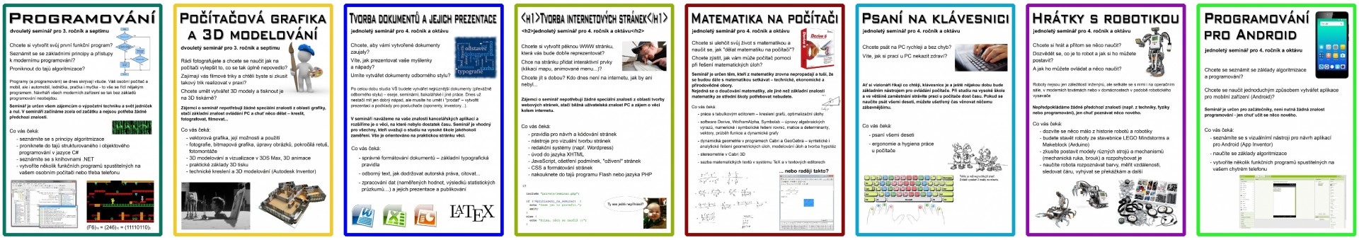 Informatika a&nbsp;výpočetní technika – nabídka seminářů 2026/27