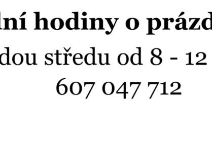 Úřední hodiny o prázdninách