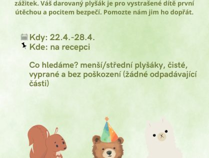 Sbírka plyšáků - darujte odvahu do sanitky